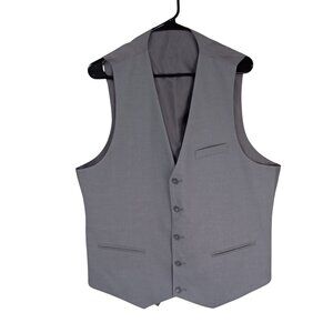 Suit Vest Mens Light Gray 44R 38W Adjustable Back Buckle 5-Button Front